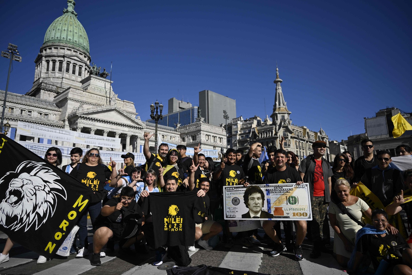 Javier Milei ganhou as eleições presidenciais da Argentina — Foto: Luis ROBAYO / AFP