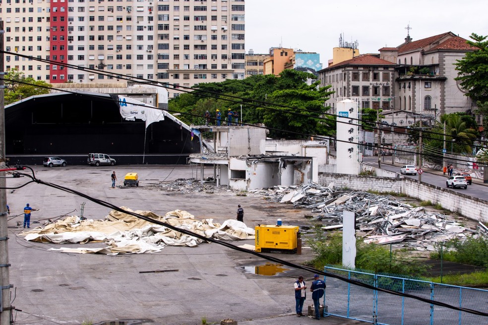 Terreirão do Samba passa por reformas a um mês do carnaval  — Foto: Beatriz Orle / Agência O Globo