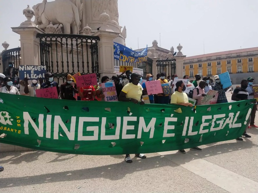 Protesto do Comitê dos Imigrantes de Portugal em Lisboa em 2021