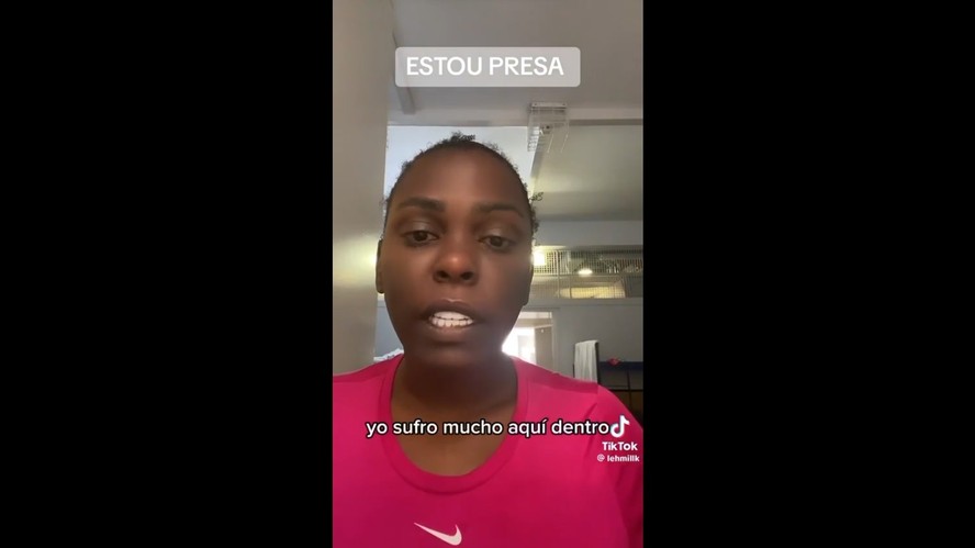 A brasileira Letícia Leite Vieira gravou vídeo enquanto estava presa em Madri