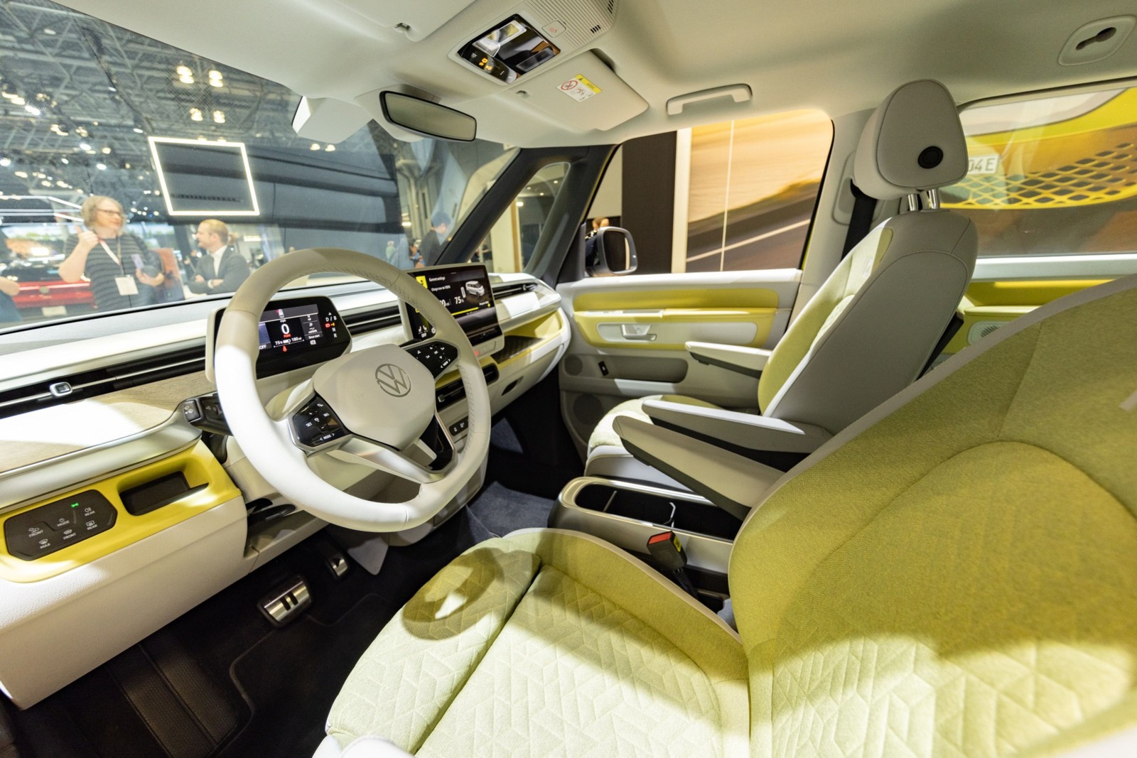 Interior do ID Buzz, a kombi elétrica da Volkswagen   — Foto: Jeenah Moon/Bloomberg