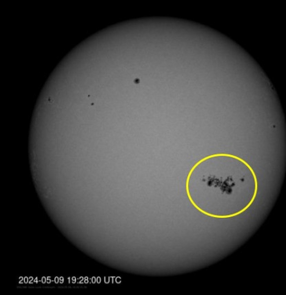 Mancha solar — Foto: NOAA