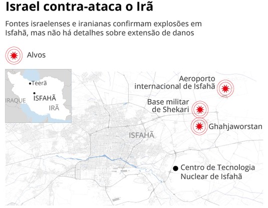 Alvos atacados por Israel no Irã