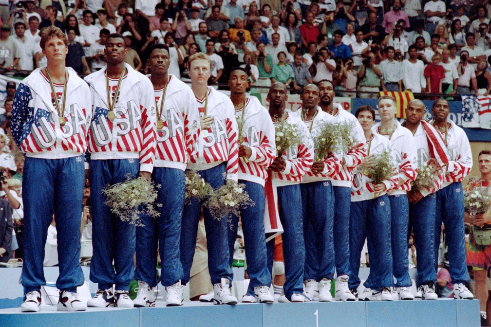 O Dream Team original, de Barcelona-1992 — Foto: ROBBINS / various sources / AFP