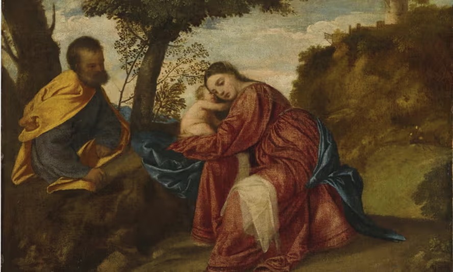 'Descanso na Fuga para o Egito', tela de Ticiano