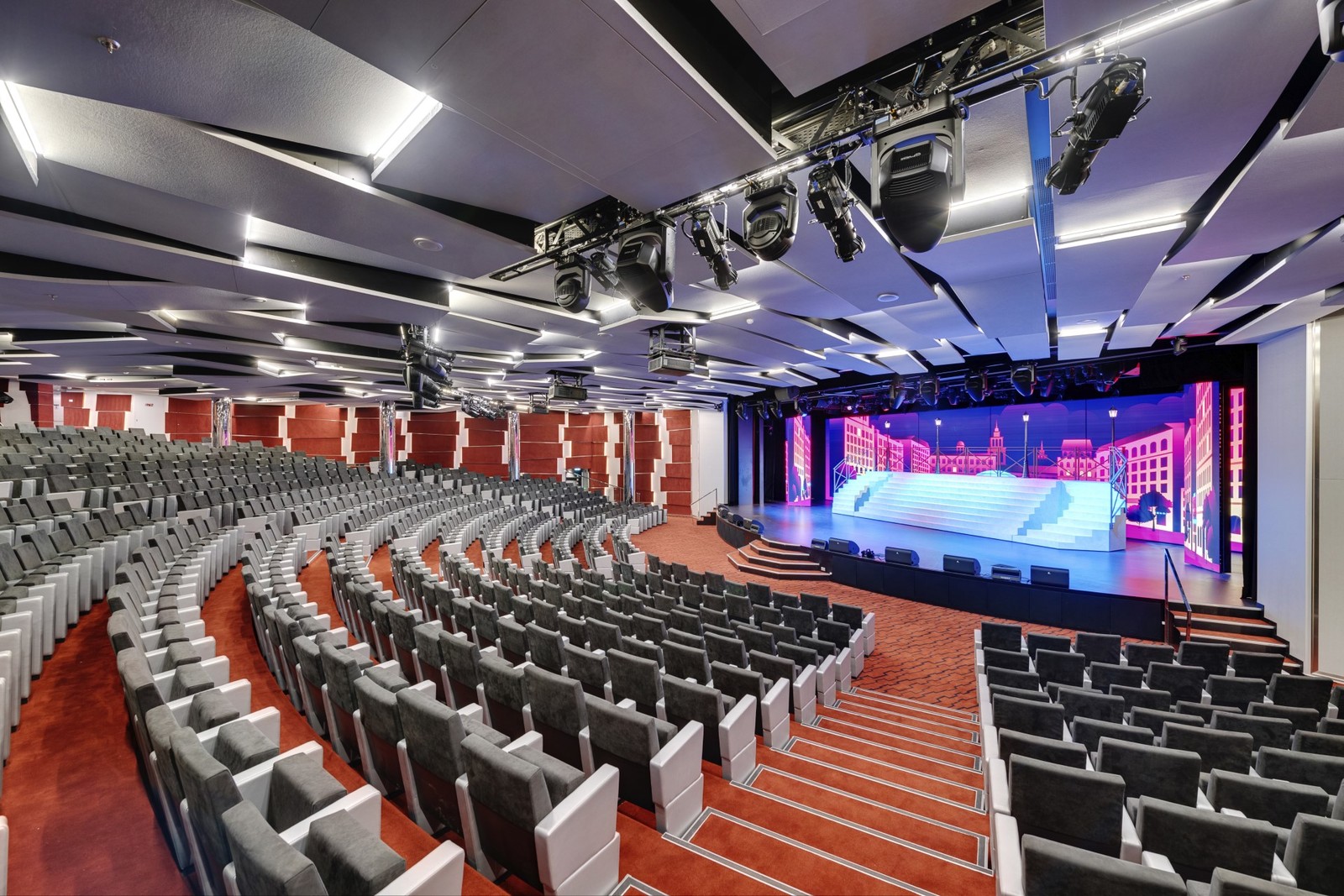 Odeon Theatre do MSC Seaview é o espaço dedicado a atrações audiovisuais — Foto: MSC / DIVULGAÇÃO