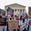 Grupo de médicos faz protesto a favor do direito ao aborto legal nos EUA - Andrew Harnik/Getty Images/AFP