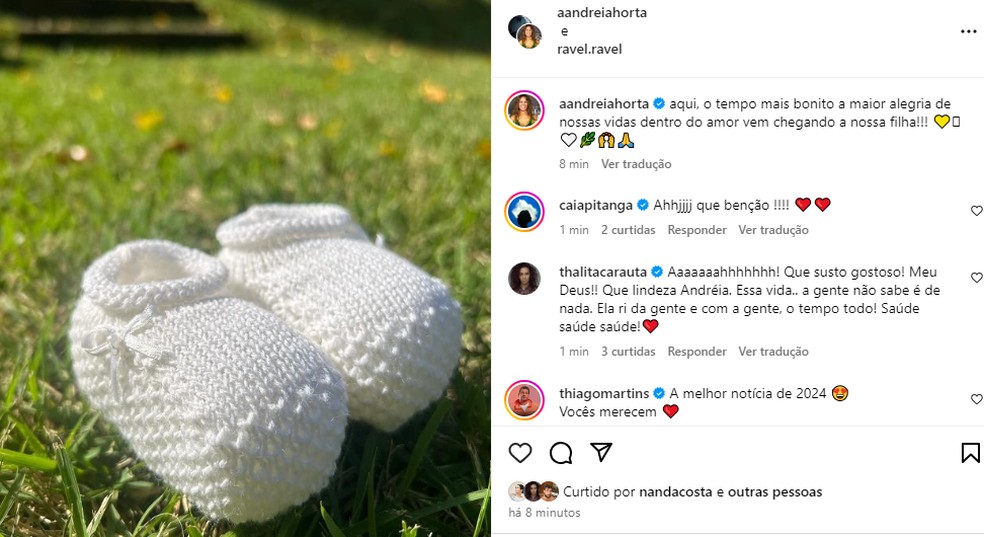 Andréia Horta anuncia gravidez — Foto: Reprodução/Instagram