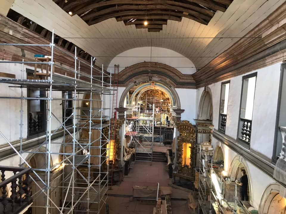 A primeira etapa das obras da Catedral da Sé de Nossa Senhora da Assunção foi entregue pelo Instituto do Patrimônio Histórico e Artístico Nacional (Iphan) em dezembro de 2017 — Foto: Divulgação/Prefeitura de Mariana