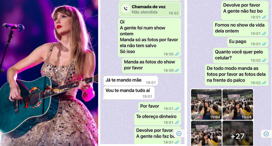 Após show de Taylor Swift, fã negociou com criminoso para receber fotos de celular roubado