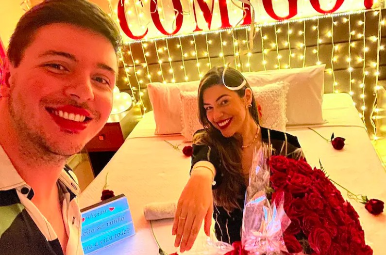 A ex-"BBB" e apresentadora do Multishow Vivian Amorim ficou noiva de Leo Hirschmann em abril. Eles já são pais de Malu — Foto: Reprodução/Instagram