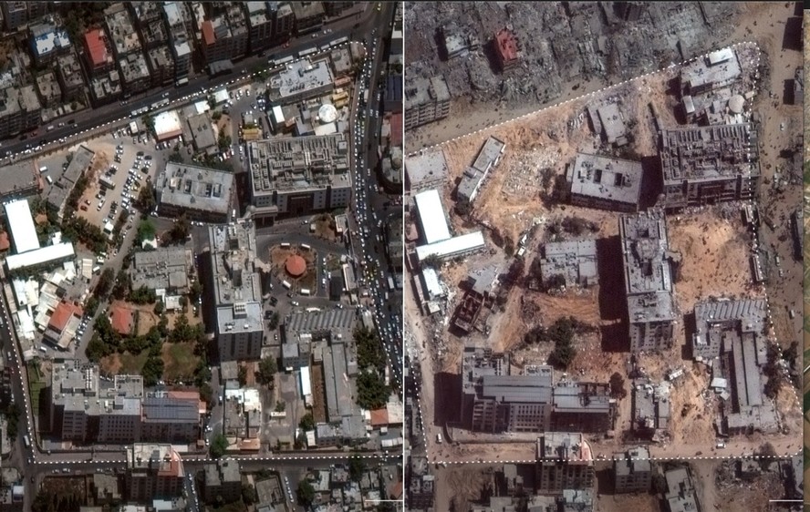 Imagens de satélite de Gaza