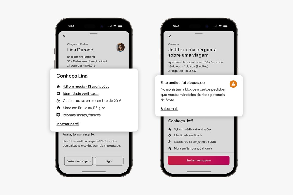 Imagem mostra como será o processo de verificação da identidade dos hóspedes dentro da plataforma do Airbnb — Foto: Airbnb / Divulgação