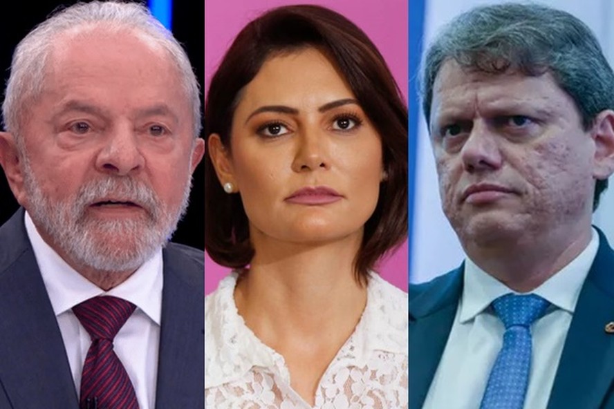 Lula, Michelle Bolsonaro e Tarcísio de Freitas