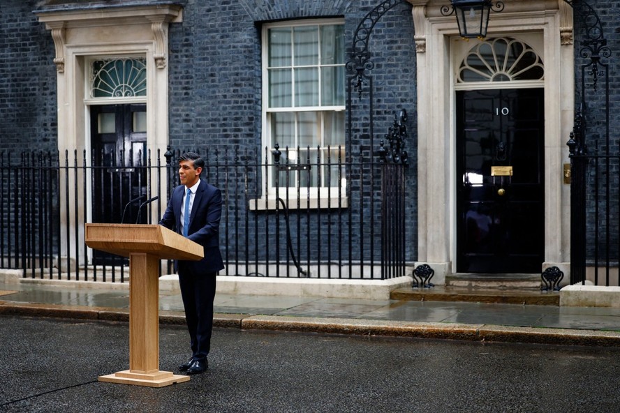 O primeiro-ministro britânico, Rishi Sunak, anuncia a data das próximas eleições gerais do Reino Unido.