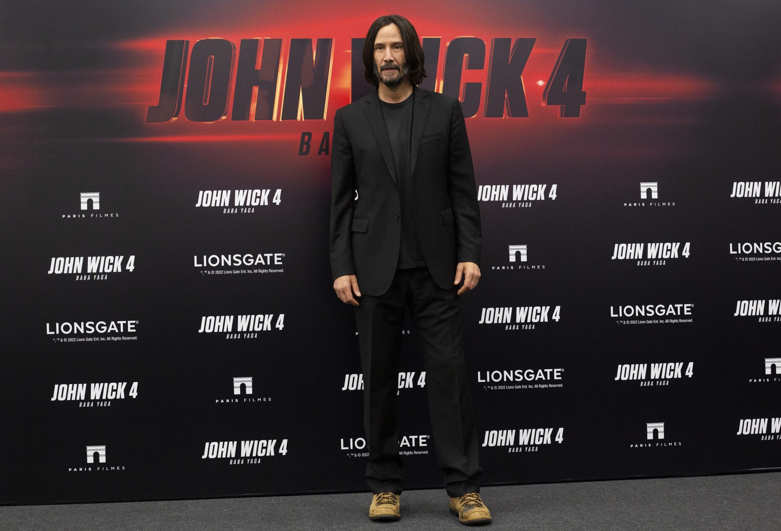 O ator Keanu Reeves durante photocall para divulgação de 'John Wick 4' — Foto: Maria Isabel Oliveira/Agência O Globo