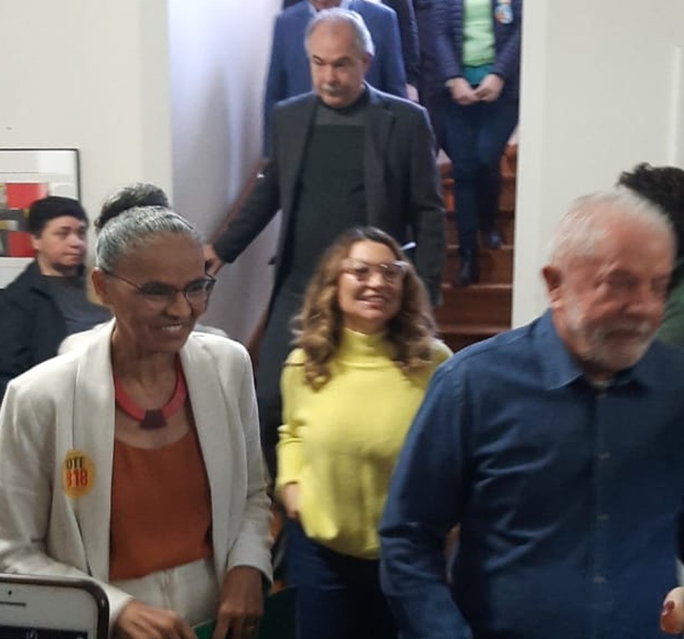 Lula e Marina Silva durante encontro de aproximação em São Paulo — Foto: Sérgio Roxo