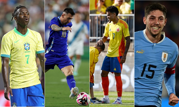 Brasil, Argentina, Colômbia e Uruguai são as seleções candidatas ao título da Copa América