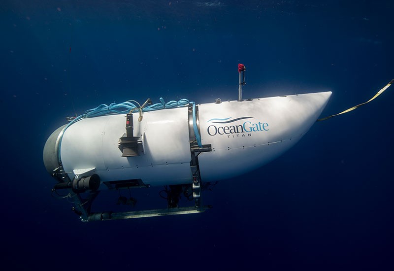 Submarino que realizava uma expedição até os destroços do Titanic desapareceu nesta segunda-feira — Foto: Divulgação