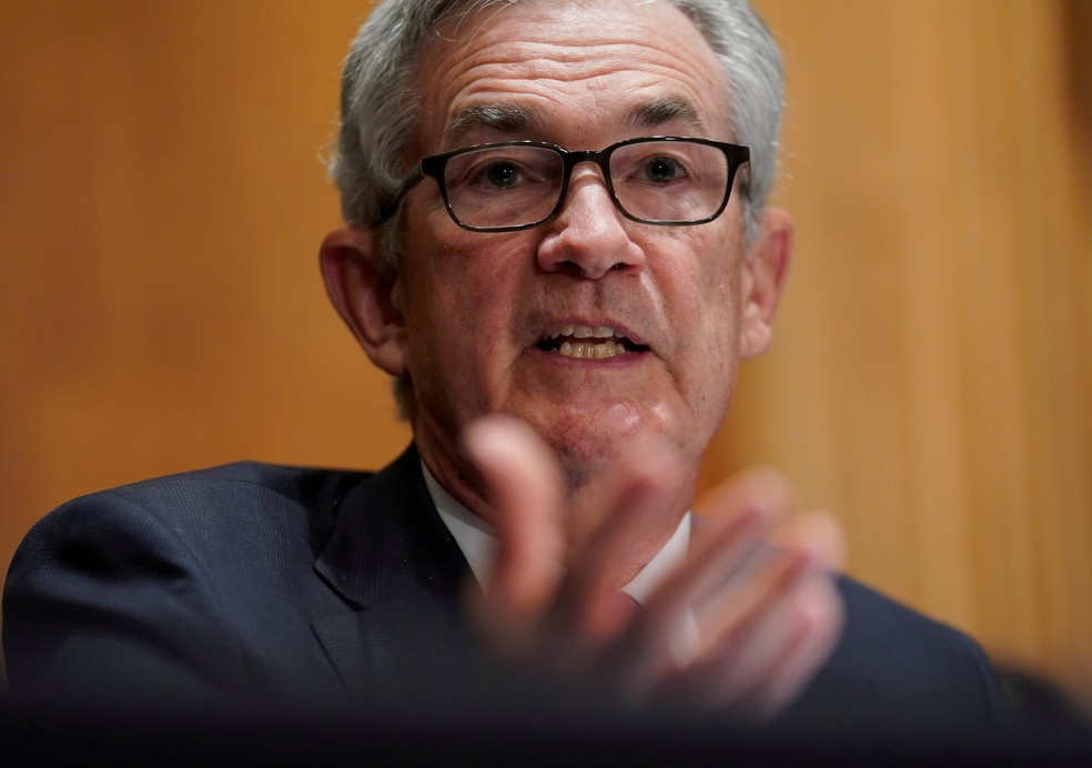 O chef do Federal Reserve, Jerome Powell  Reuters/15-7-2021 — Foto:         