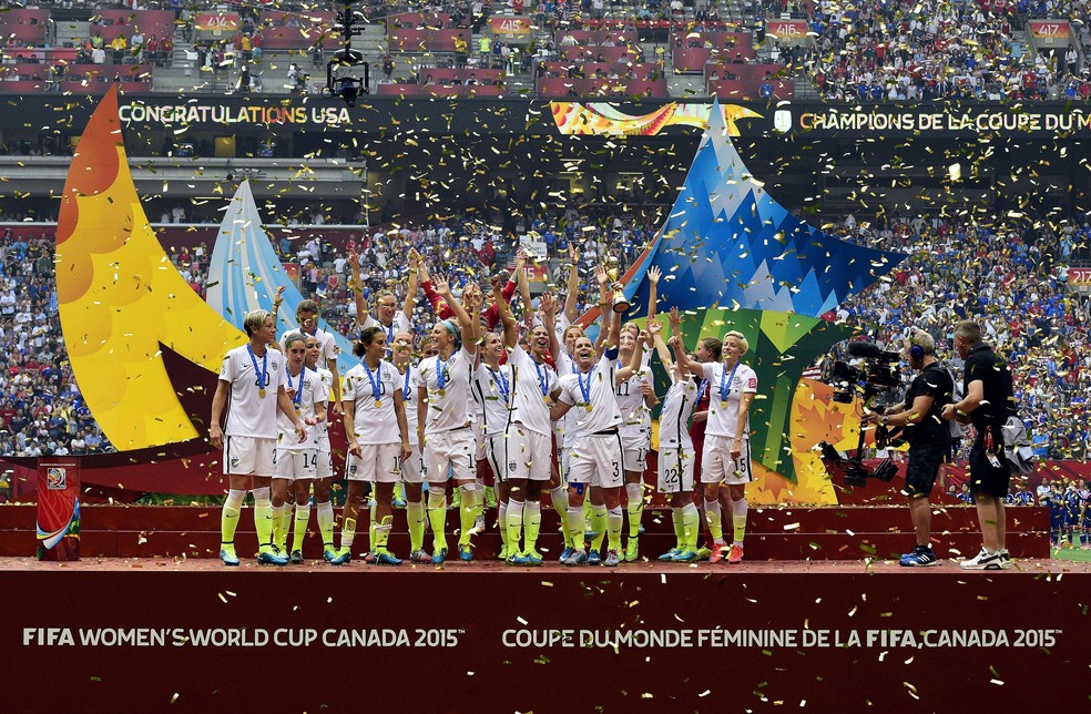 Estados Unidos foi campeão da edição da Copa do Mundo de 2015 — Foto: Franck FIFE/AFP