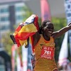 Rebecca Cheptegei celebra conquista de campeonato na Tailândia, em 2022 - Uganda Athletics Federation