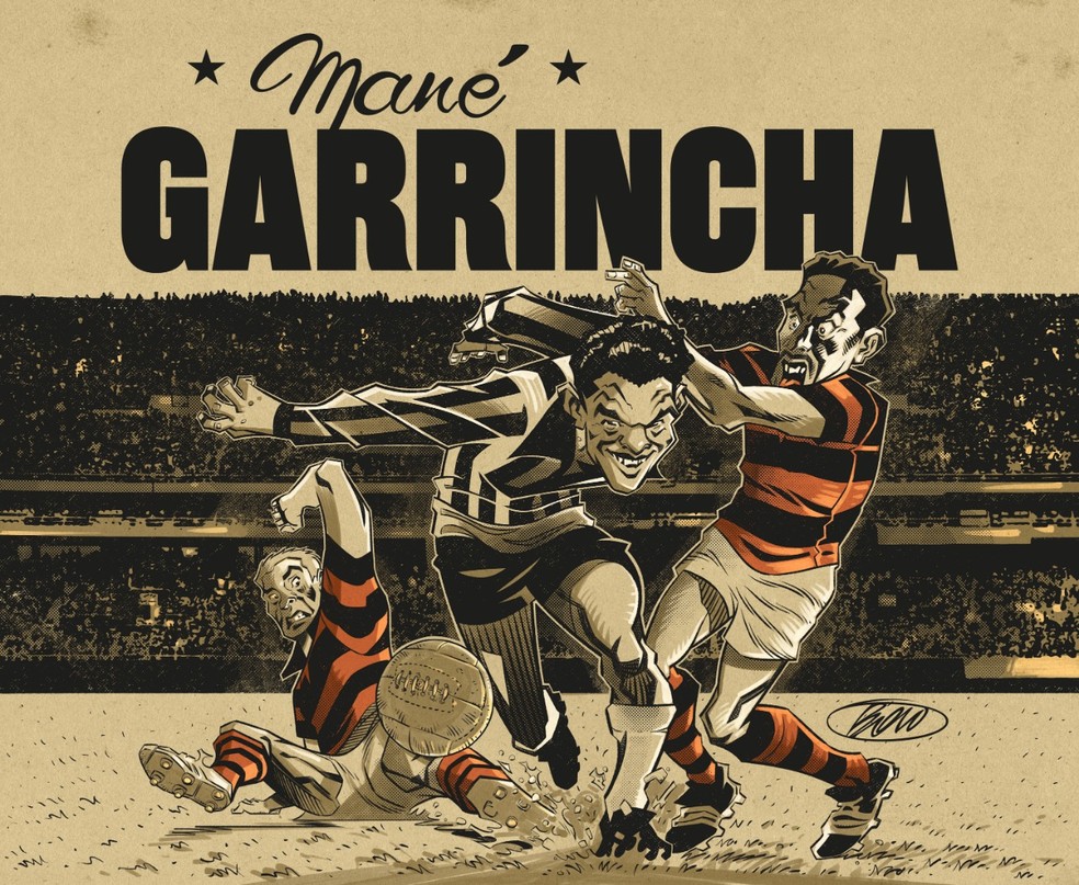 Imagem de divulgação da HQ de Garrincha que será lançada este ano — Foto: Divulgação / Memorabília do Esporte