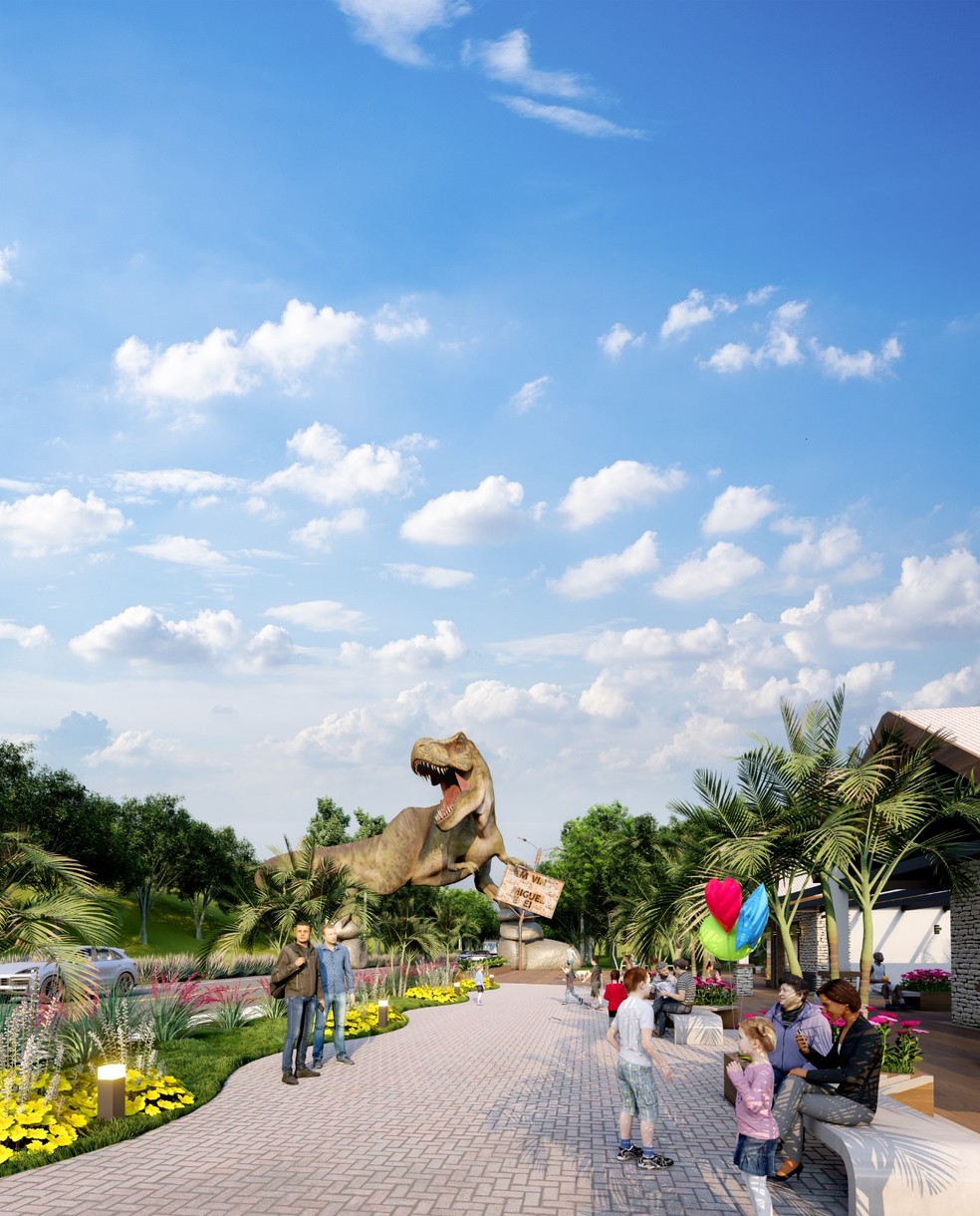 Cidade é conhecida por seu parque de dinossauros — Foto: Reprodução