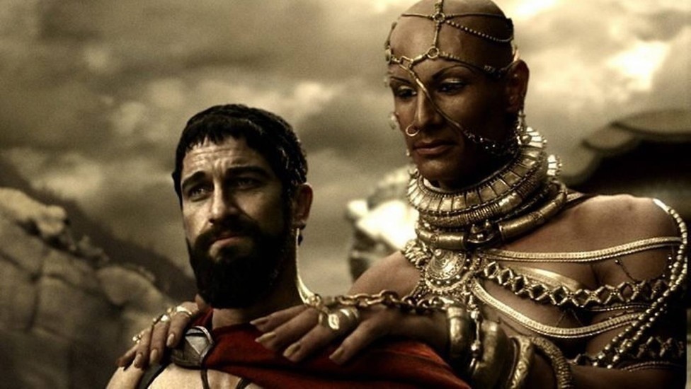 Gerard Butler e Rodrigo Santoro em "300", de Zack Snyder (2006) — Foto: Divulgação