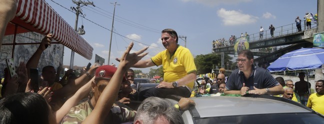 Jair Bolsonaro e Alexandre Ramagem em lançamento de pré-candidatura à prefeitura do Rio - Foto Domingos Peixoto