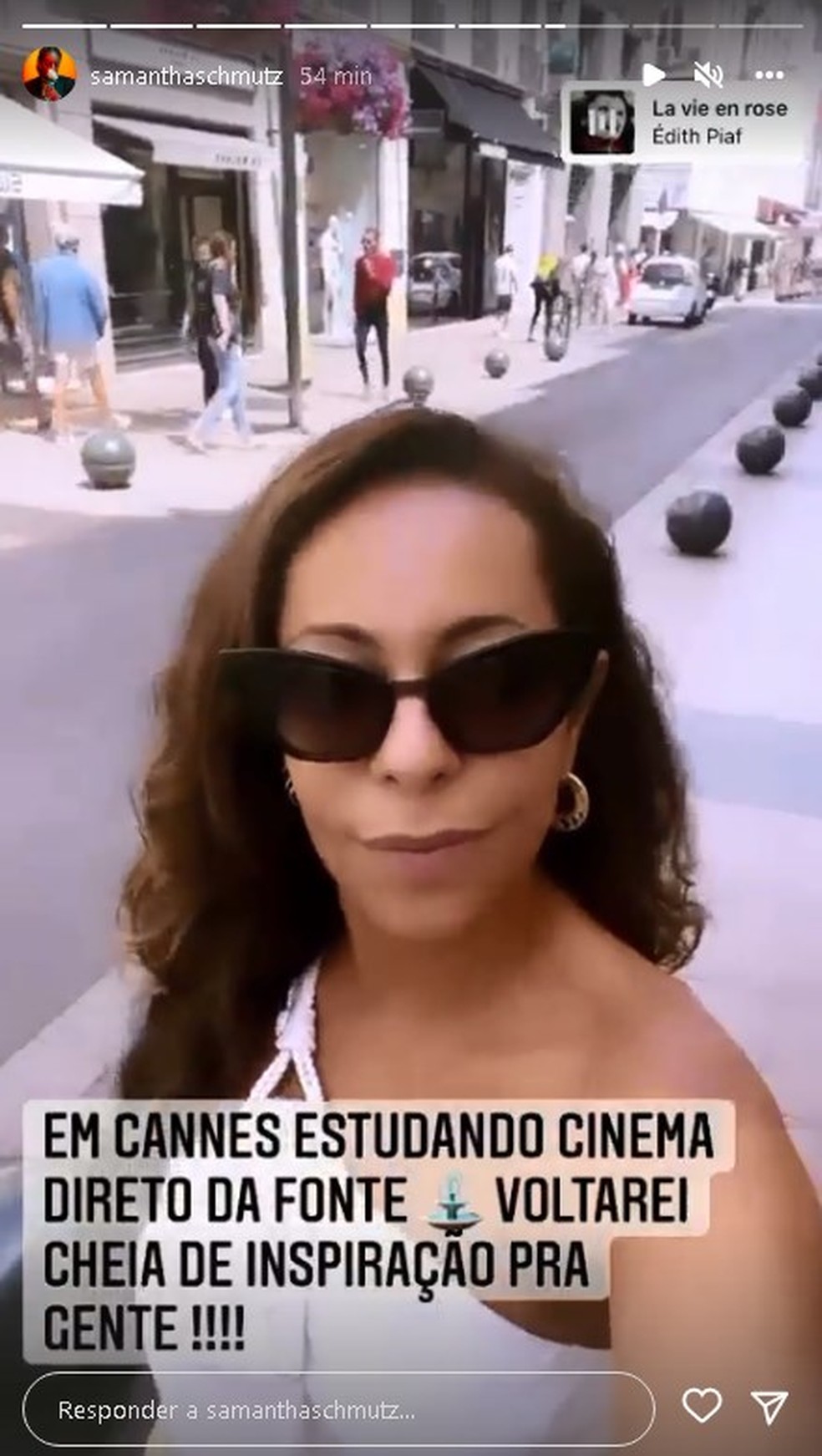 Samantha Schmütz posta foto em Cannes após polêmica com Juliette — Foto: Reprodução/Instagram