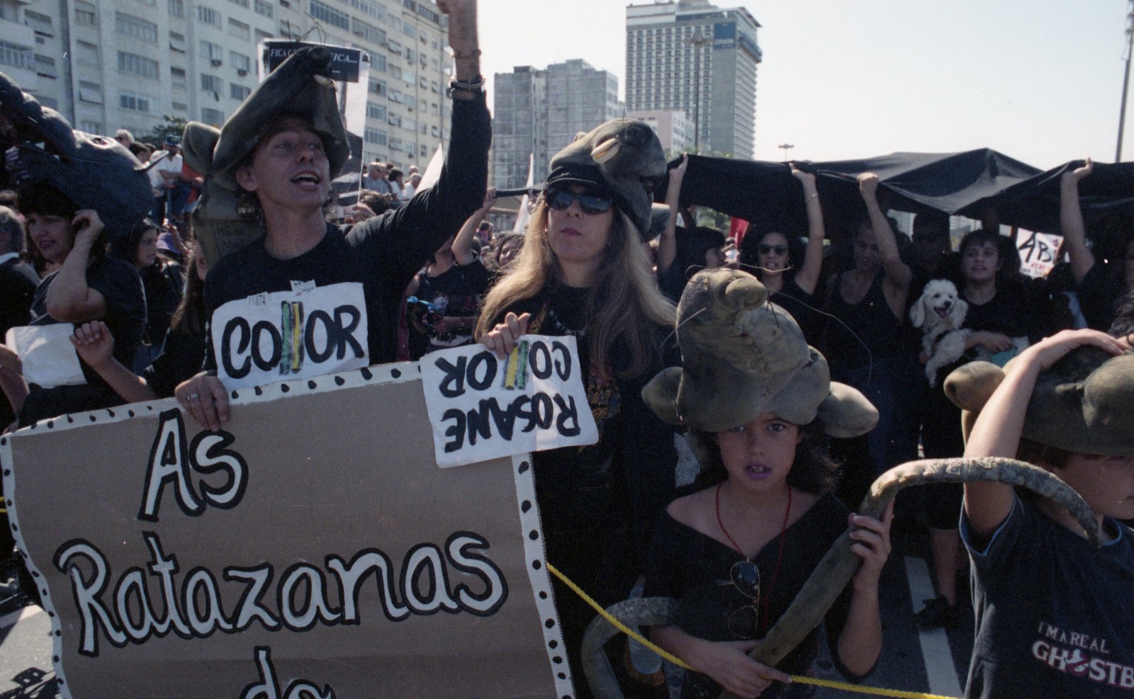 Passeata a favor do impeachment de Collor na orla do Rio em 1992 — Foto: Marcos Issa/Agência O GLOBO