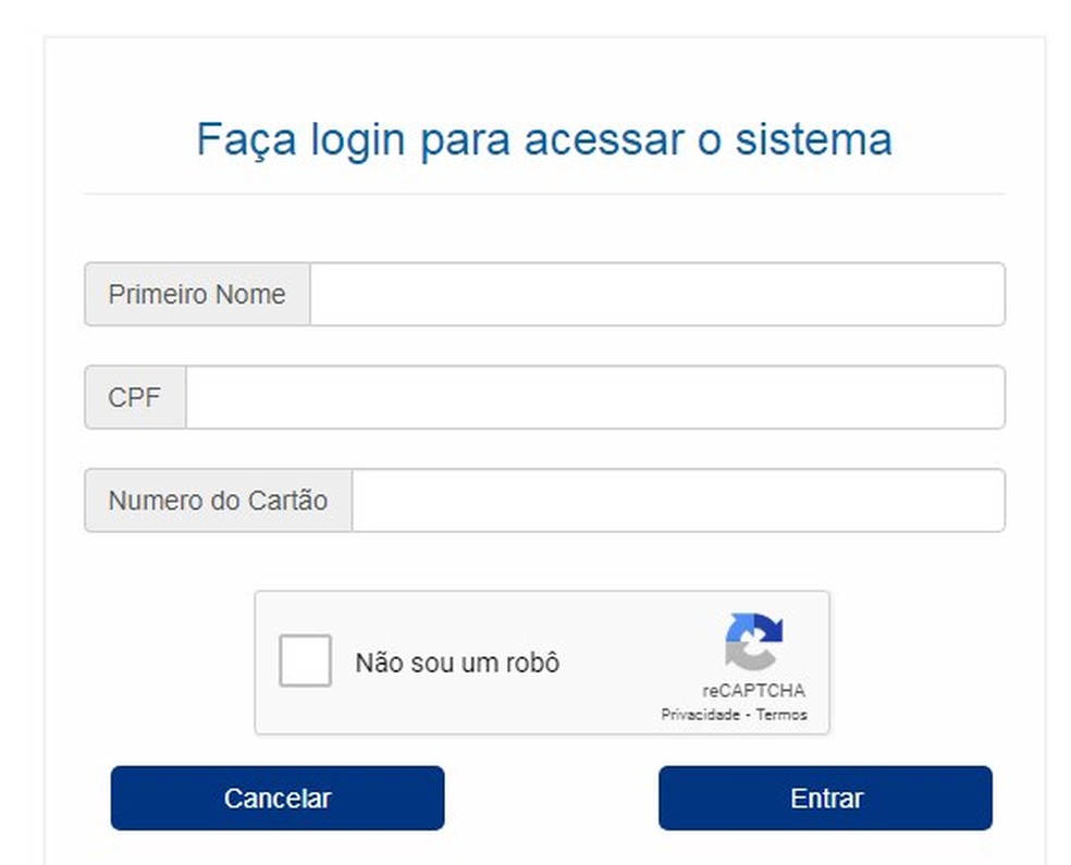 Cadastro no site do Bilhete Único Intermunicipal (BUI) — Foto: Reprodução