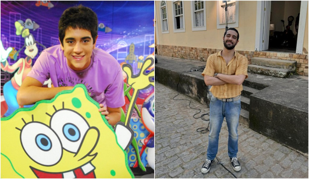 Miguel Rômulo trabalhou no programa infantil em 2010. Ele segue na carreira de ator e fez uma participação em "Renascer".  — Foto: TV Globo e Reprodução/Instagram