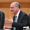 O vice-presidente do Brasil, Geraldo Alckmin, fala durante uma reunião com o presidente da China, Xi Jinping (não na foto), no Grande Salão do Povo, em Pequim - Wang Zhao/Pool/AFP