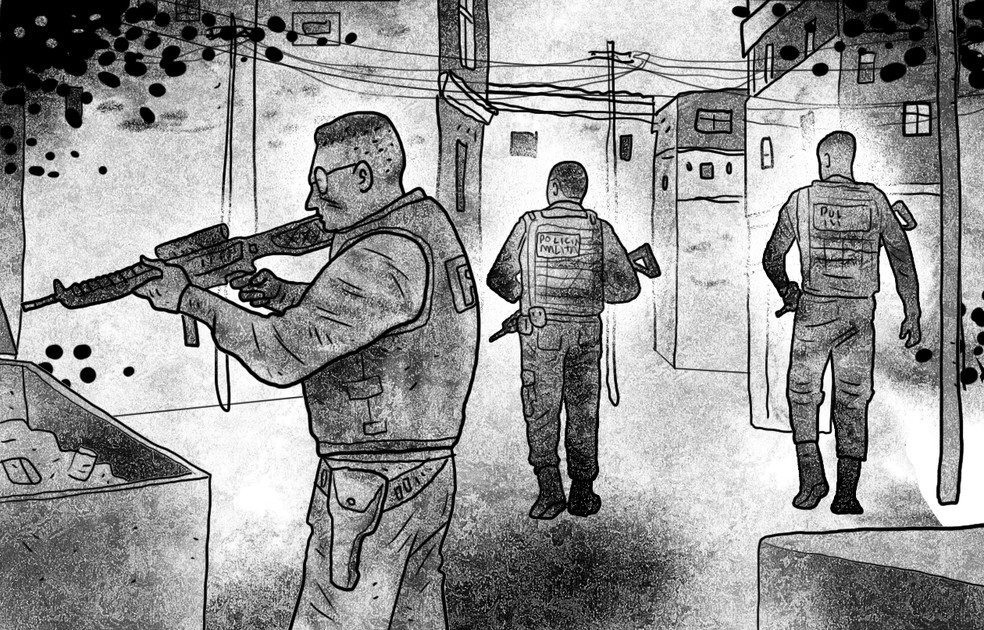 Policiais entram nas Favelas Vila do João, Vila dos Pinheiros, Timbau e Baixa do Sapateiro — Foto: Editoria de Arte