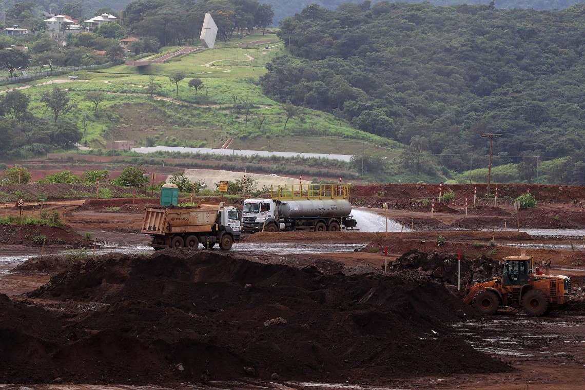 Local onde funcionava a mina Córrego do Feijão da Vale do Rio Doce e estações de busca de vítimas do rompimento da barragem — Foto: Tânia Rêgo/Agência Brasil