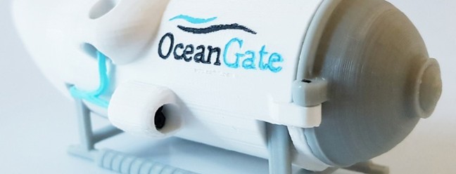 Lojas online vendem miniaturas do OceanGate, que implodiu durante visita ao Titanic — Foto: Reprodução