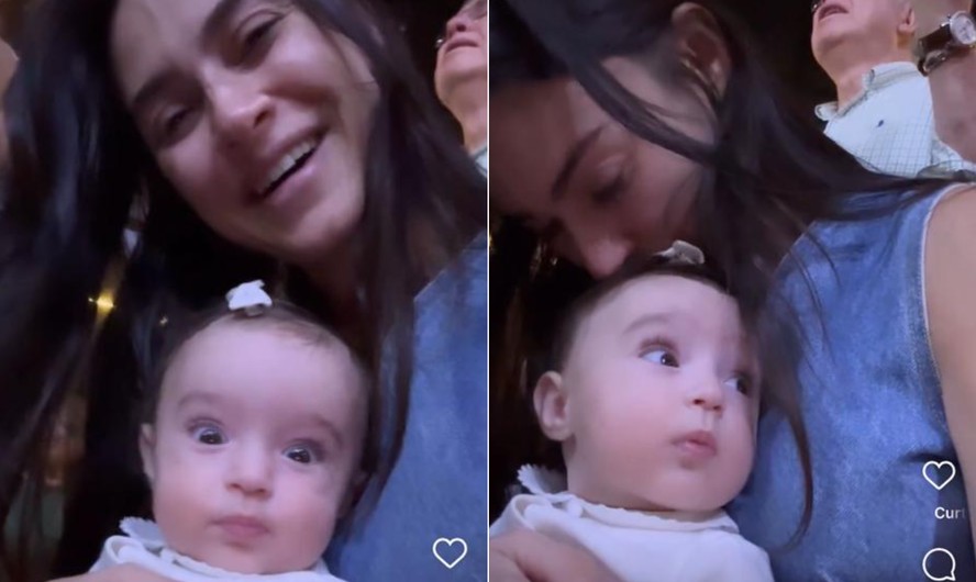 Thaila Ayala com a filha Tereza