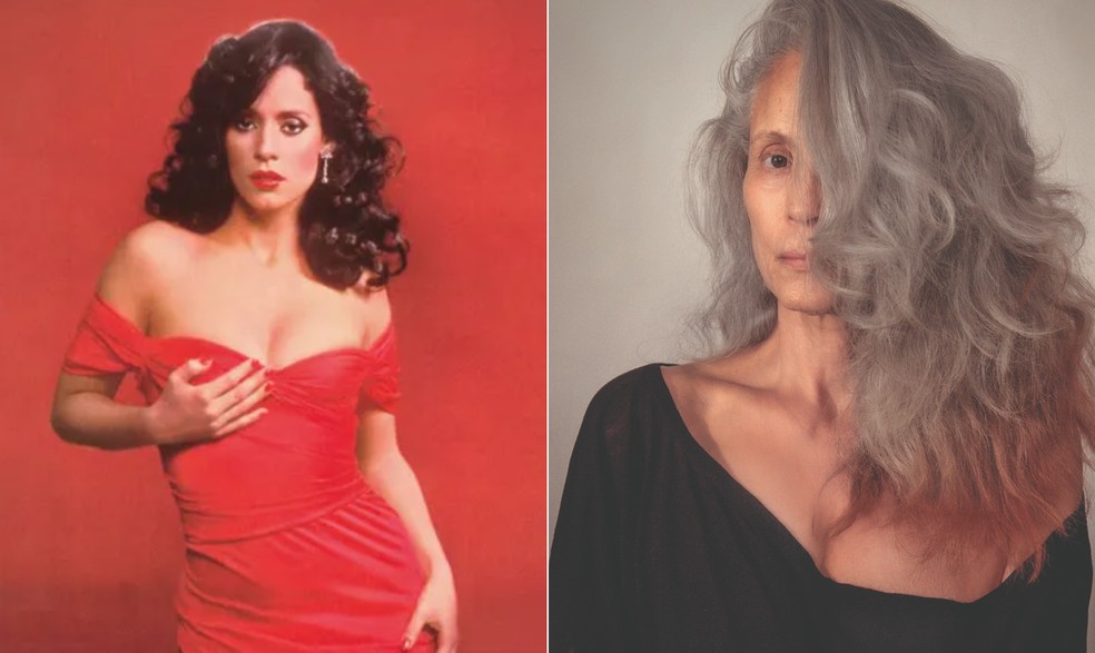 Musa da pornochanchada, Sonia Braga em 1970 e atualmente — Foto: Reprodução