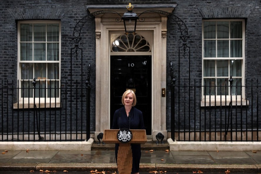 Liz Truss, durante primeiro discurso como premier do Reino Unido