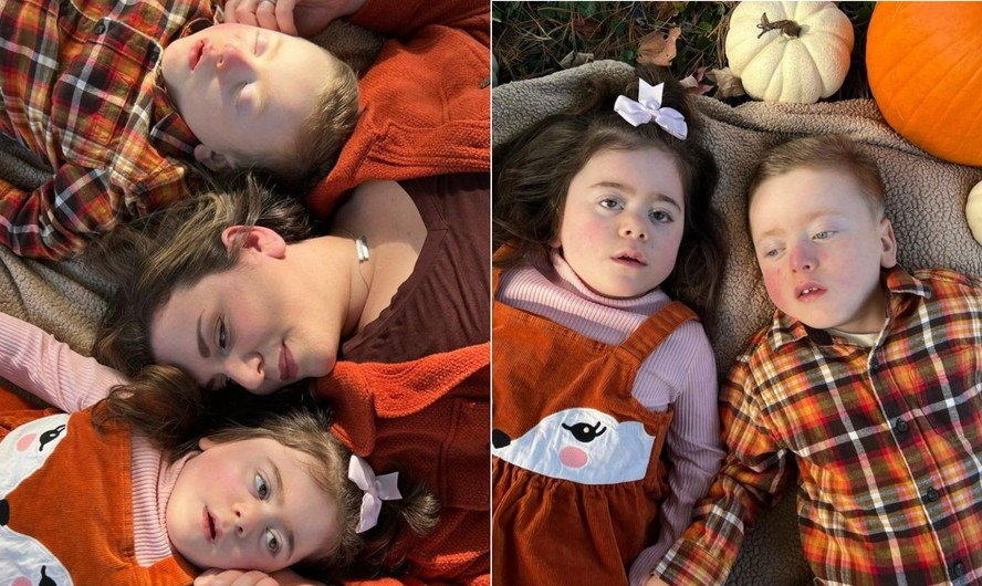 Roman e Stella, filhos de Jillian Arnold, vivem com doença neurodegenerativa grave