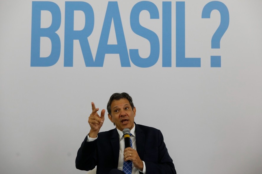 O ministro Fernando Haddad, durante o evento 'E agora, Brasil?'