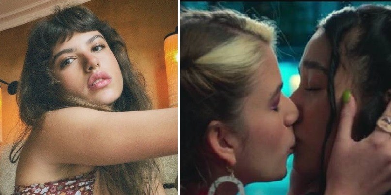 Giovanna Grigio participou do remake de "Rebelde" em espanhol. Na história, ela faz par romântico com Lizeth Selene — Foto: Reprodução/Instagram e Netflix