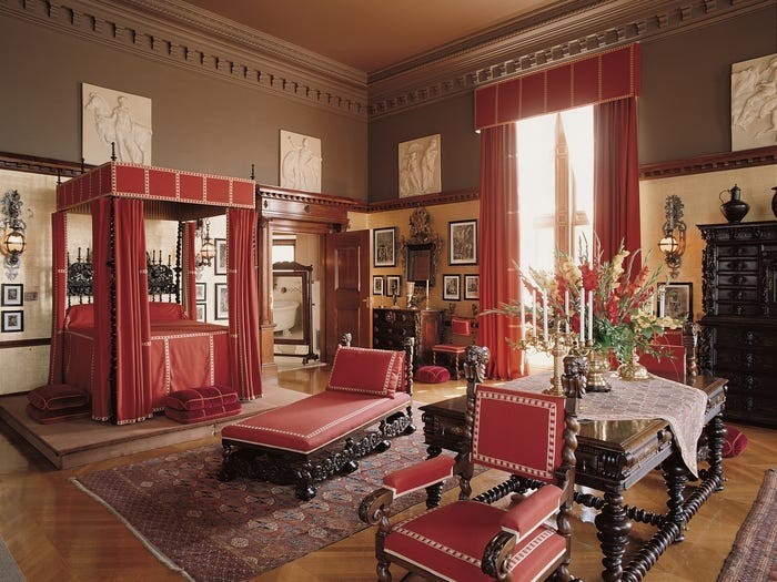 Um dos 35 quartos da propriedade — Foto: The Biltmore Company