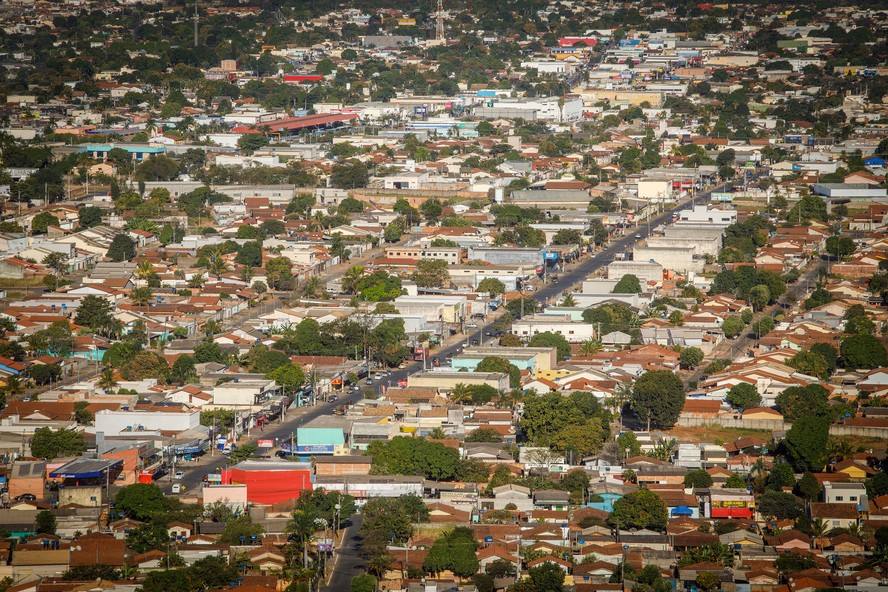 Foto mostra a cidade de Senador Canedo, em Goiás