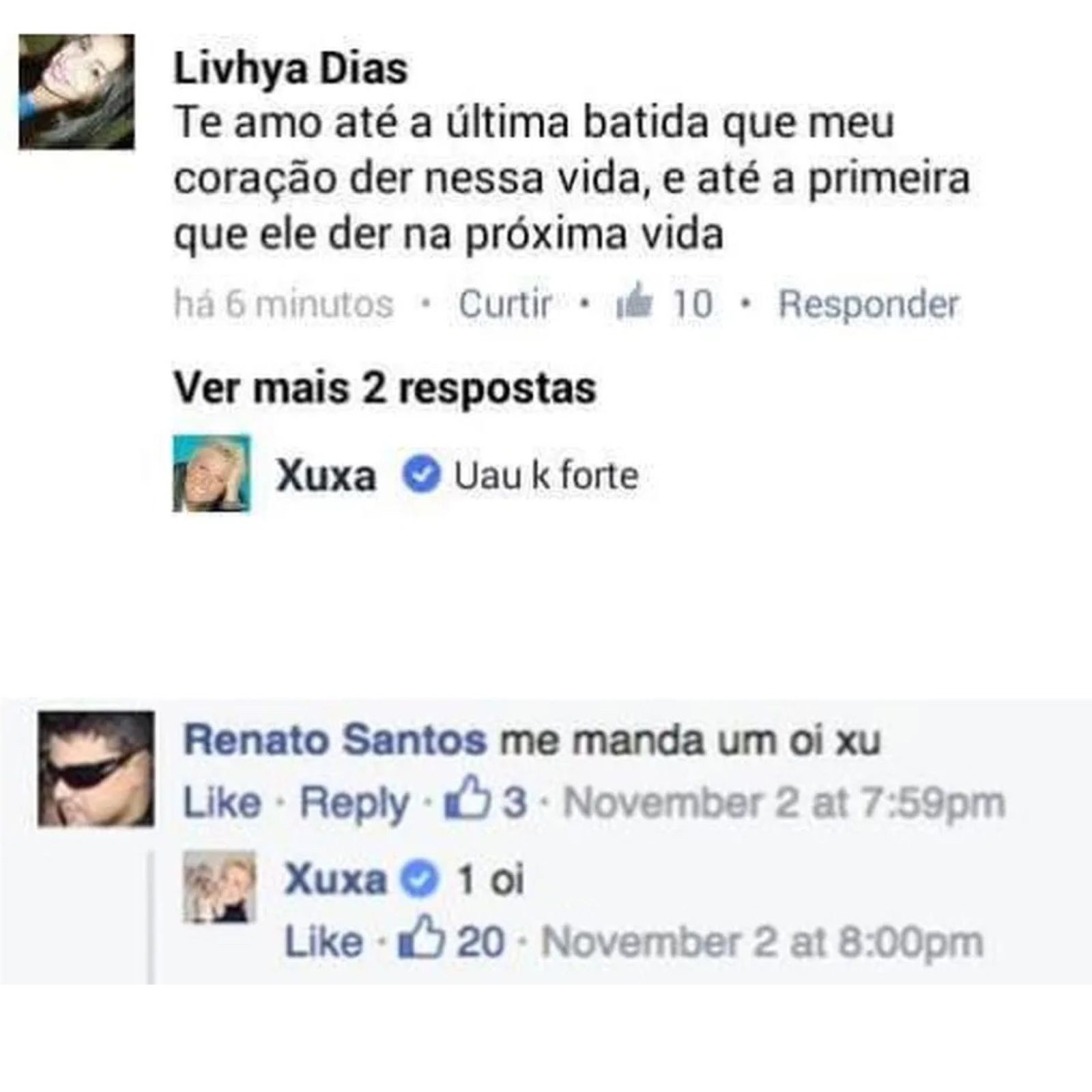 Outras interações de Xuxa nas redes sociais que viraram meme — Foto: Reprodução