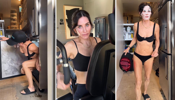 Aos 60 anos, Courteney Cox mostra rotina pesada de exercícios e posta imagem saindo de freezer