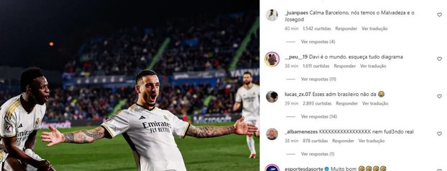 Expressão "Calabreso" viralizou após ser usada por Davi no "BBB" 24 e até o Real Madri usou — Foto: Reprodução/Instagram