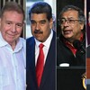 Da esquerda para a direita: o presidente do Brasil, Luiz Inácio Lula da Silva; o candidato oposicionista à presidência da Venezuela, Edmundo González; o ditador venezuelano, Nicolás Maduro; o presidente da Colômbia, Gustavo Petro e o do México, Andrés Manuel López Obrador - Fotos de Rodrigo Arangua/AFP, Raul Arboleda/AFP, Juan Barreto/AFP, Luis Acosta/AFP e Presidência do México